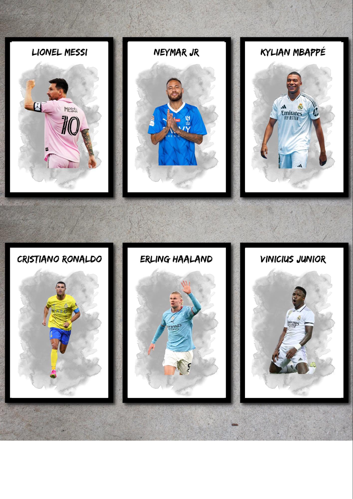 Set Of 6 A4|A3 Footballer Prints