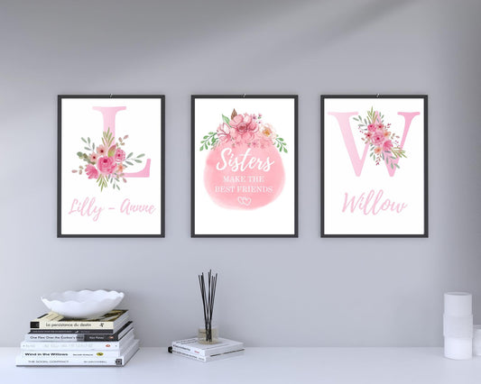 Set Of 3 A4|A3 Sisters Prints