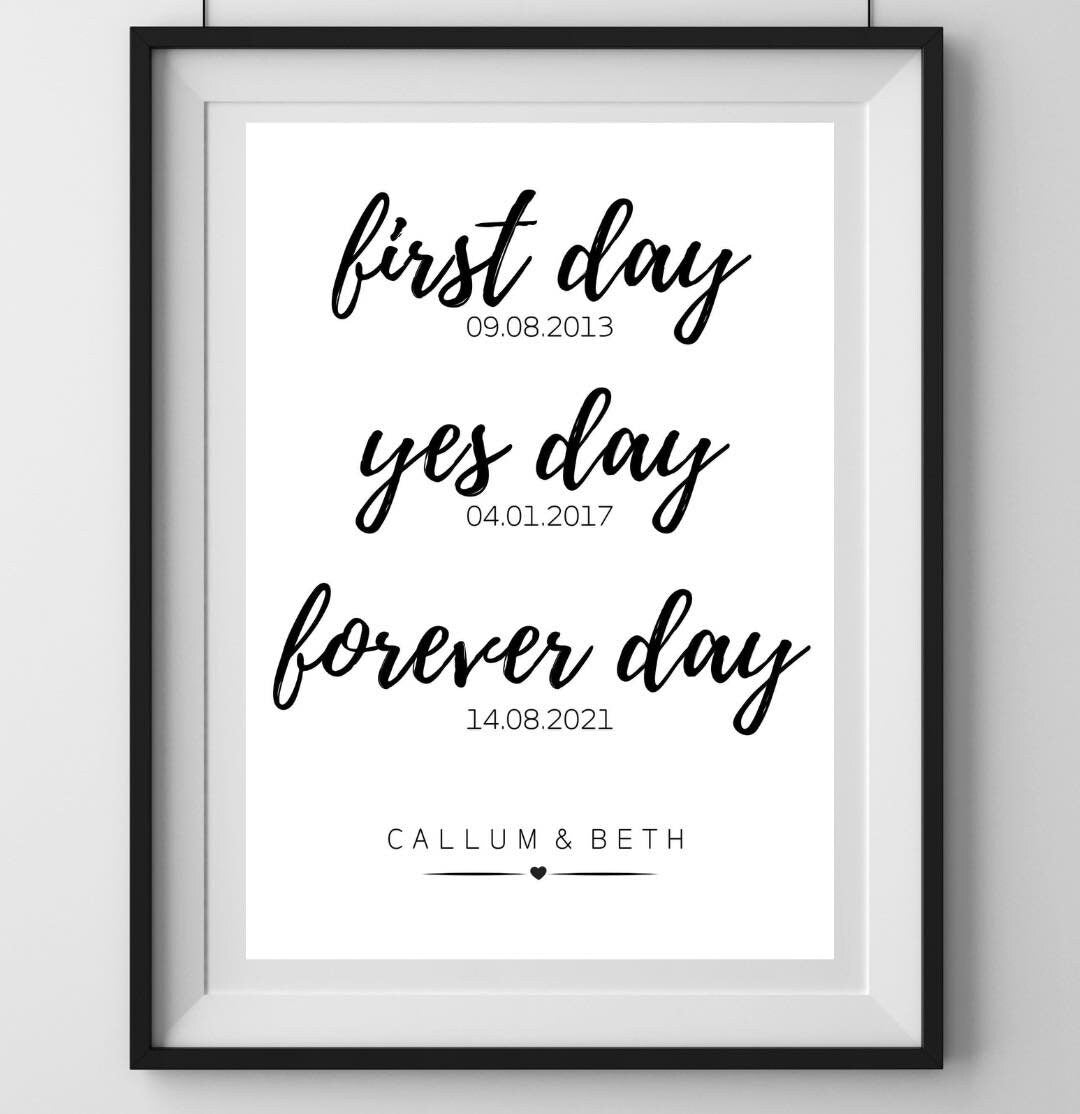 A4|A3 First Day, Yes Day, Forever Day Print