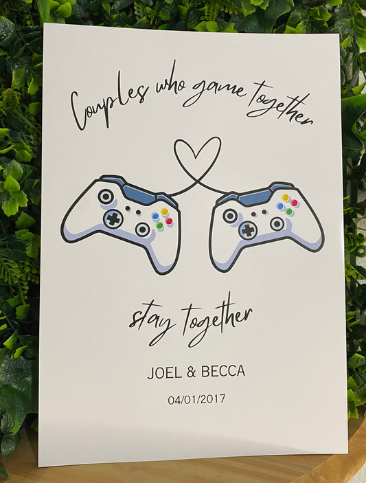 A4|A3 Gaming Couple Print