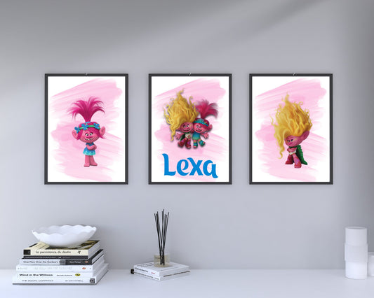 Set Of 3 A4|A3 Trolls Prints