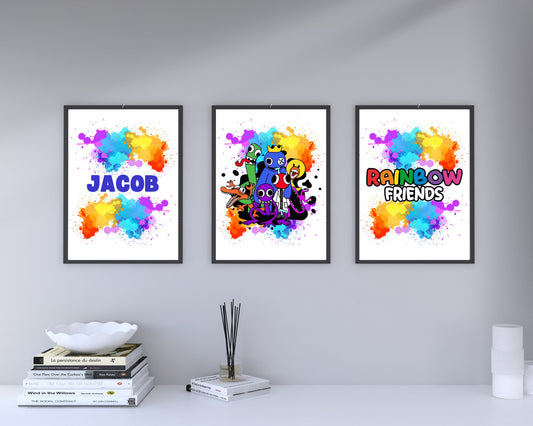 Set Of 3 A4|A3 Rainbow Friends Prints