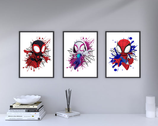 Set Of 3 A4|A3 Spidey Prints