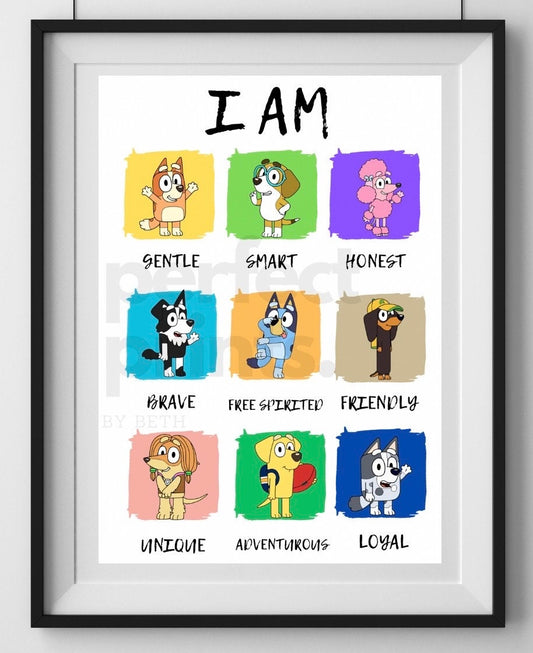 A4|A3 Bluey Positivity Print