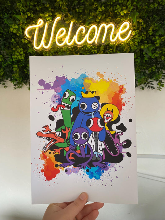 Set Of 3 A4|A3 Rainbow Friends Prints