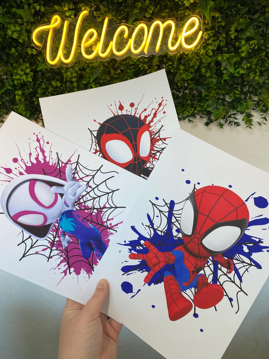 Set Of 3 A4|A3 Spidey Prints