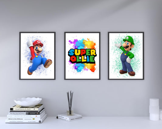 Set Of 3 A4|A3 Super Mario Prints