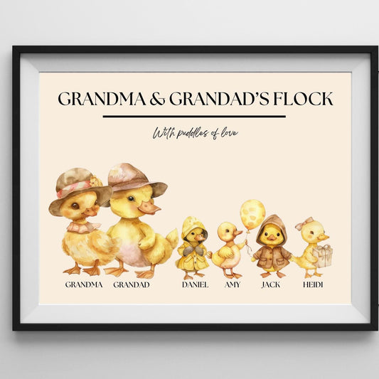 A4|A3 Grandparents Flock Family Print