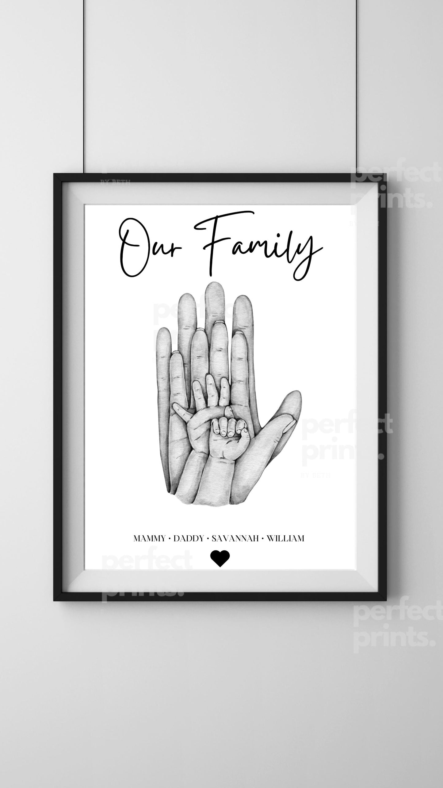 A4|A3 Our Family Palm Print