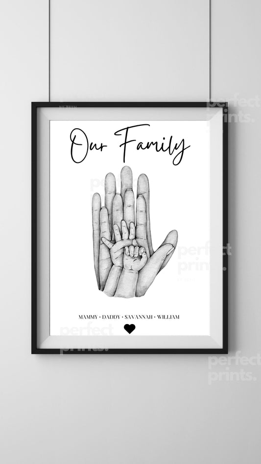 A4|A3 Our Family Palm Print