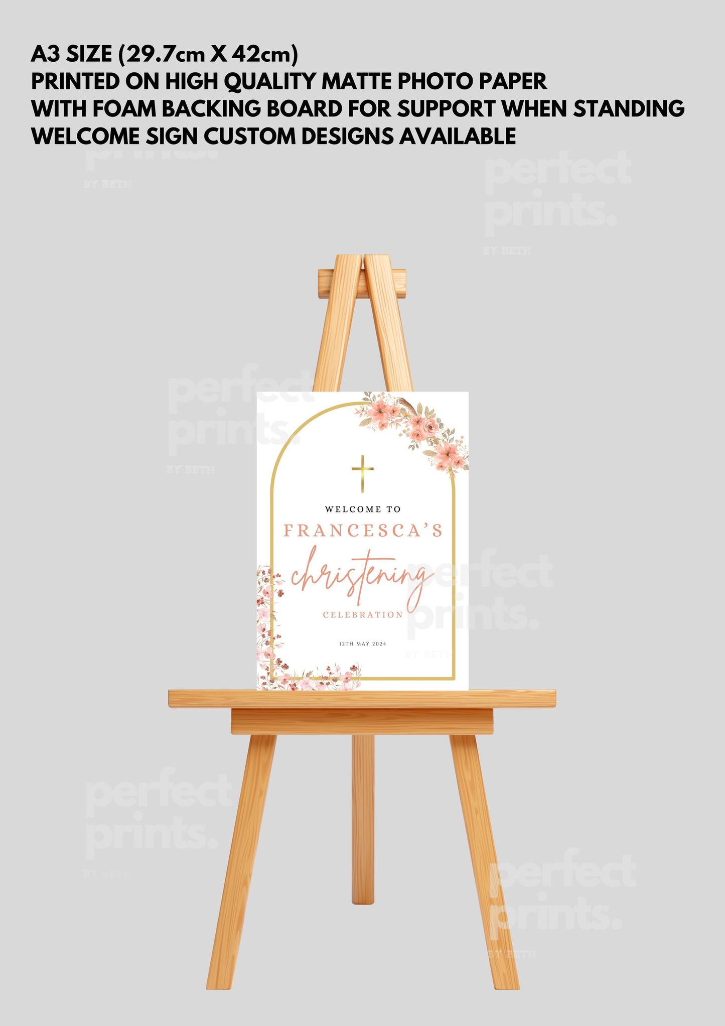 A3 Welcome Girls Christening Sign