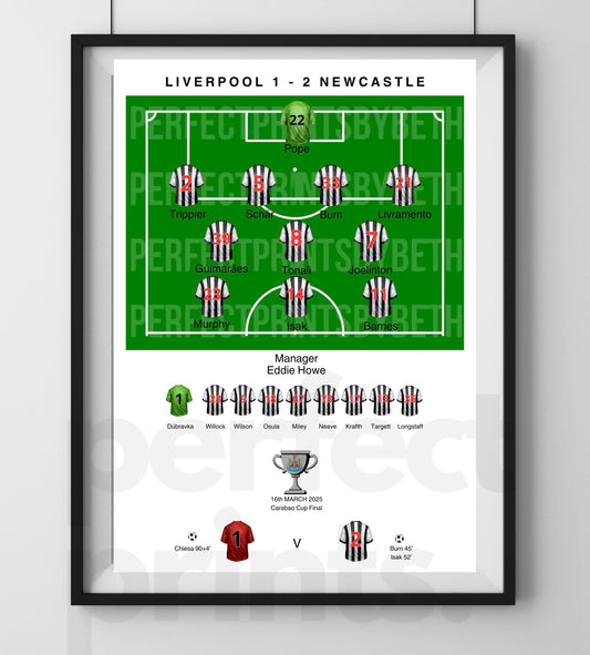A4|A3 Newcastle Carabao Cup Print