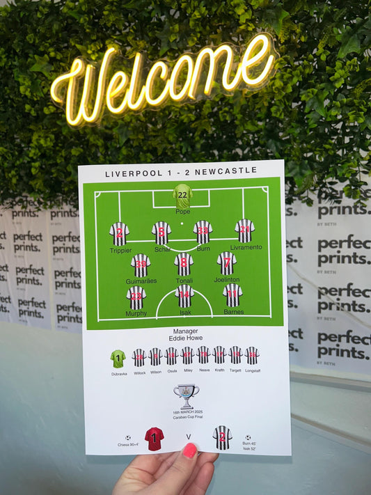 A4|A3 Newcastle Carabao Cup Print